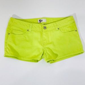 SO Fluorescent Green Shorts